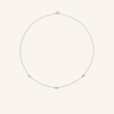 Baguette 3-Stone Diamond Station Necklace