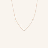 Baguette 3-Stone Diamond Station Necklace