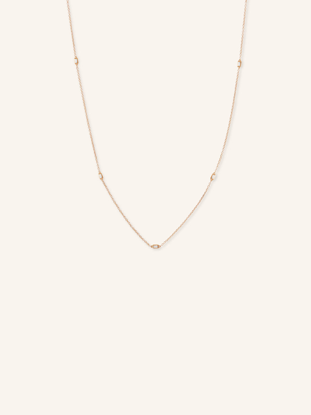 Baguette 5-Stone Diamond Station Necklace