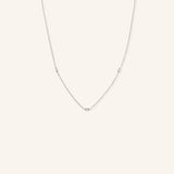 Baguette 3-Stone Diamond Station Necklace