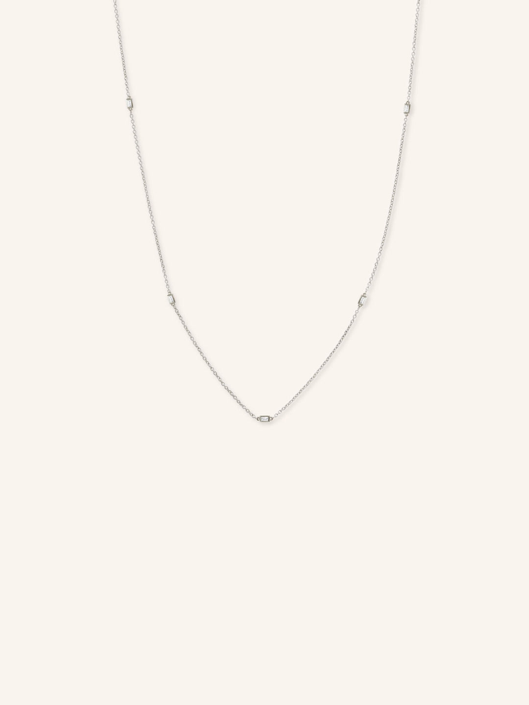 Baguette 5-Stone Diamond Station Necklace