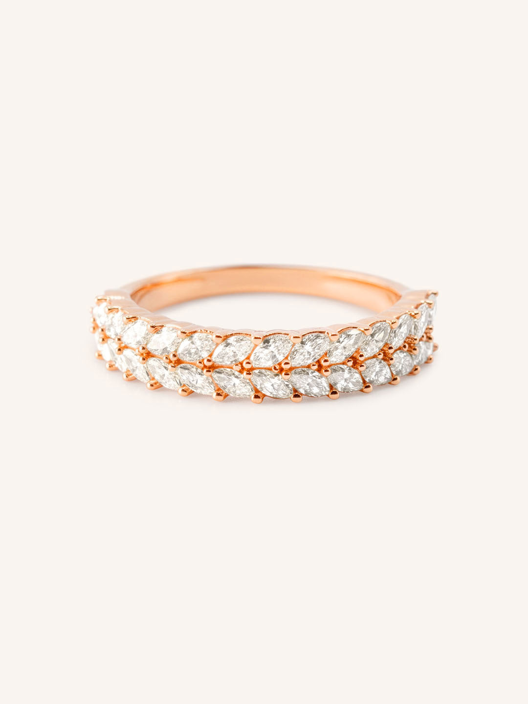 Double Row Marquise Diamond Anniversary Band