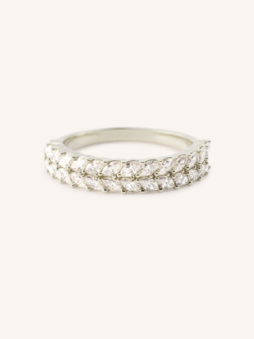 Double Row Marquise Diamond Anniversary Band