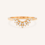Rose Gold Elara Nesting Diamond Wedding Ring front view on white background