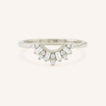 White Gold Elara Nesting Diamond Wedding Ring front view on white background