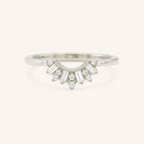 White Gold Elara Nesting Diamond Wedding Ring front view on white background