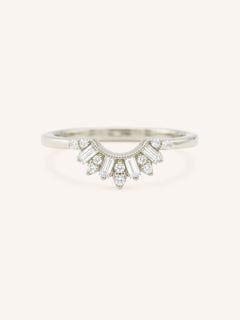 White Gold Elara Nesting Diamond Wedding Ring front view on white background
