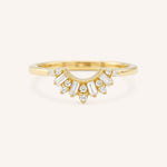Yellow Gold Elara Nesting Diamond Wedding Ring front view on white background