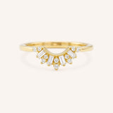 Yellow Gold Elara Nesting Diamond Wedding Ring front view on white background