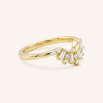 Yellow Gold Elara Nesting Diamond Wedding Ring side view on white background