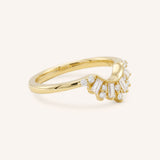 Yellow Gold Elara Nesting Diamond Wedding Ring side view on white background