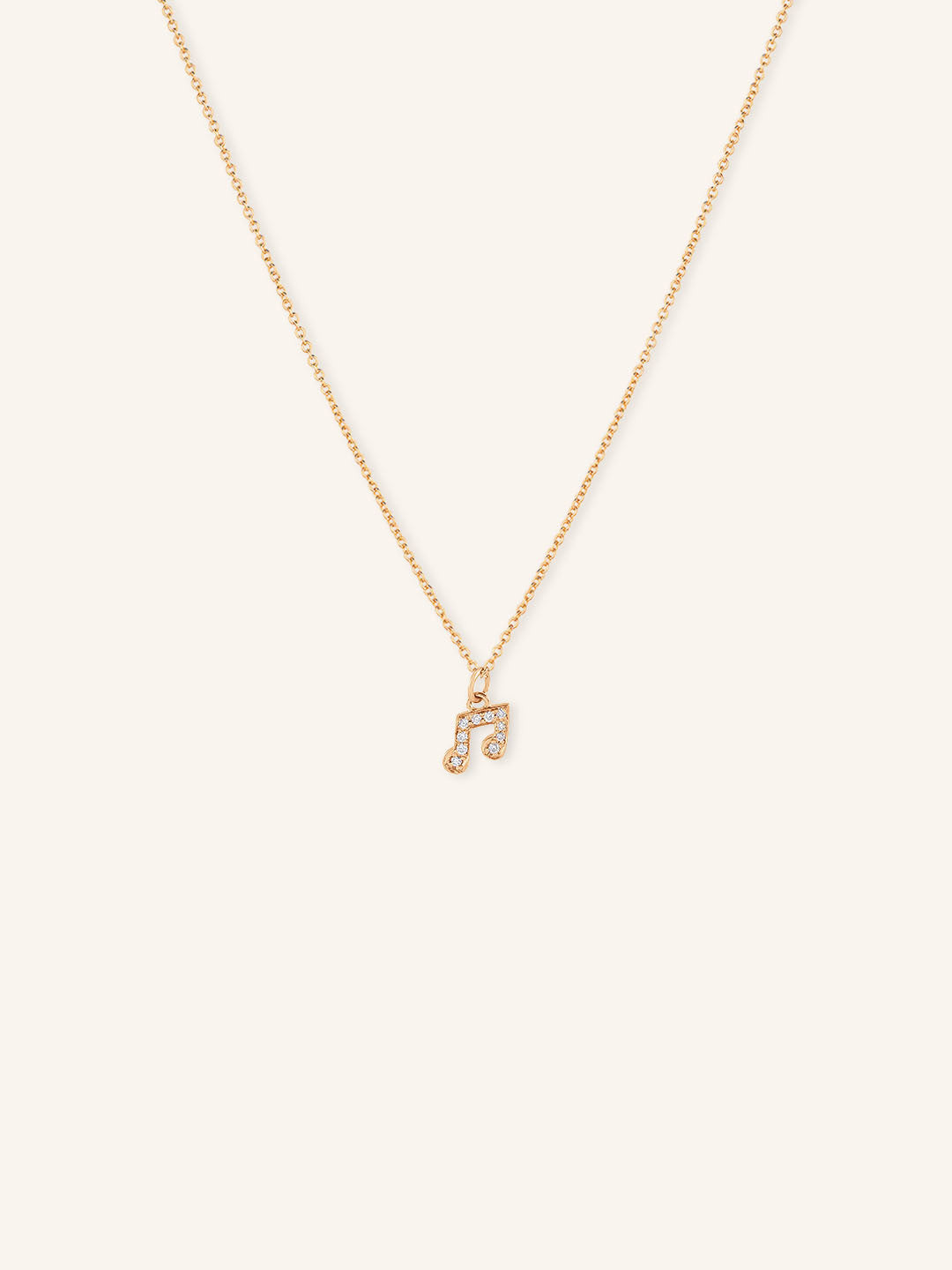 Petite Music Note Diamond Necklace
