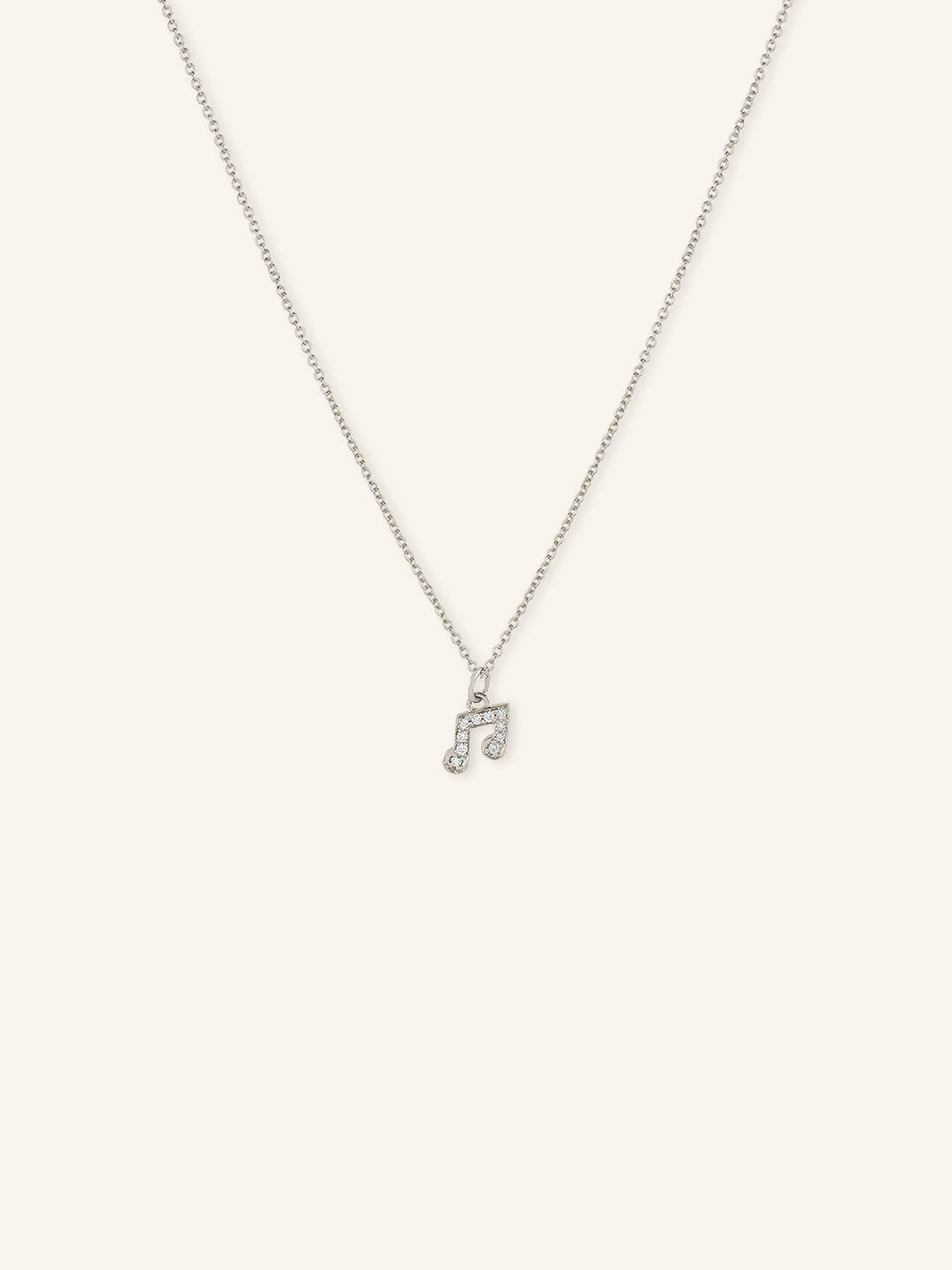 Petite Music Note Diamond Necklace