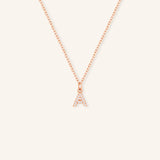 Petite Initial "A" Diamond Necklace