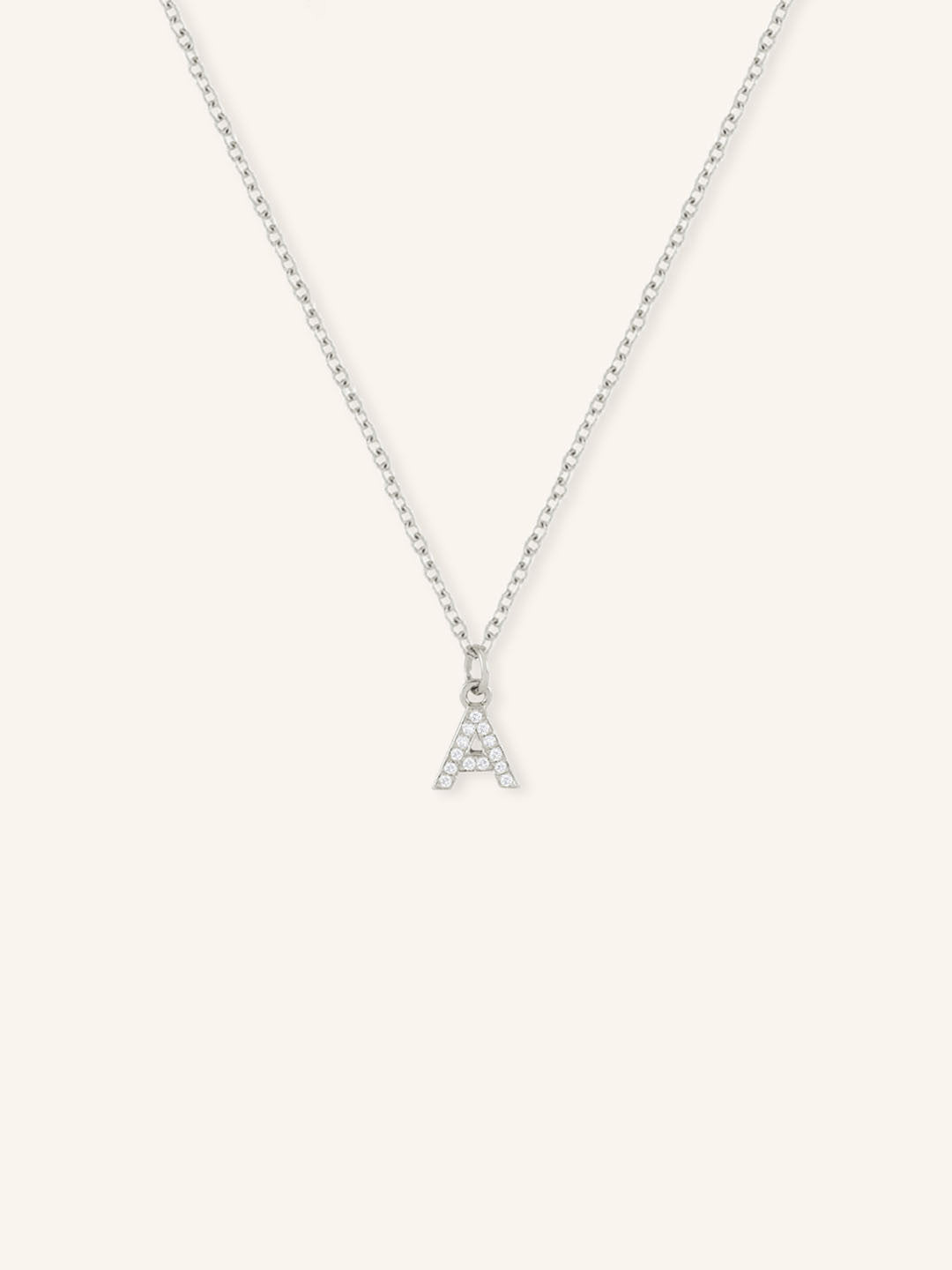 Petite Initial "A" Diamond Necklace