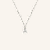 Petite Initial "A" Diamond Necklace