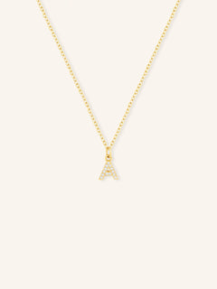 Petite Initial "A" Diamond Necklace