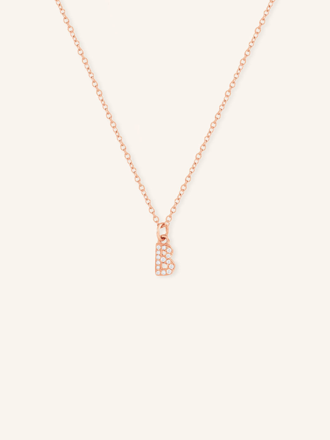 Petite Initial "B" Diamond Necklace