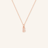 Petite Initial "B" Diamond Necklace