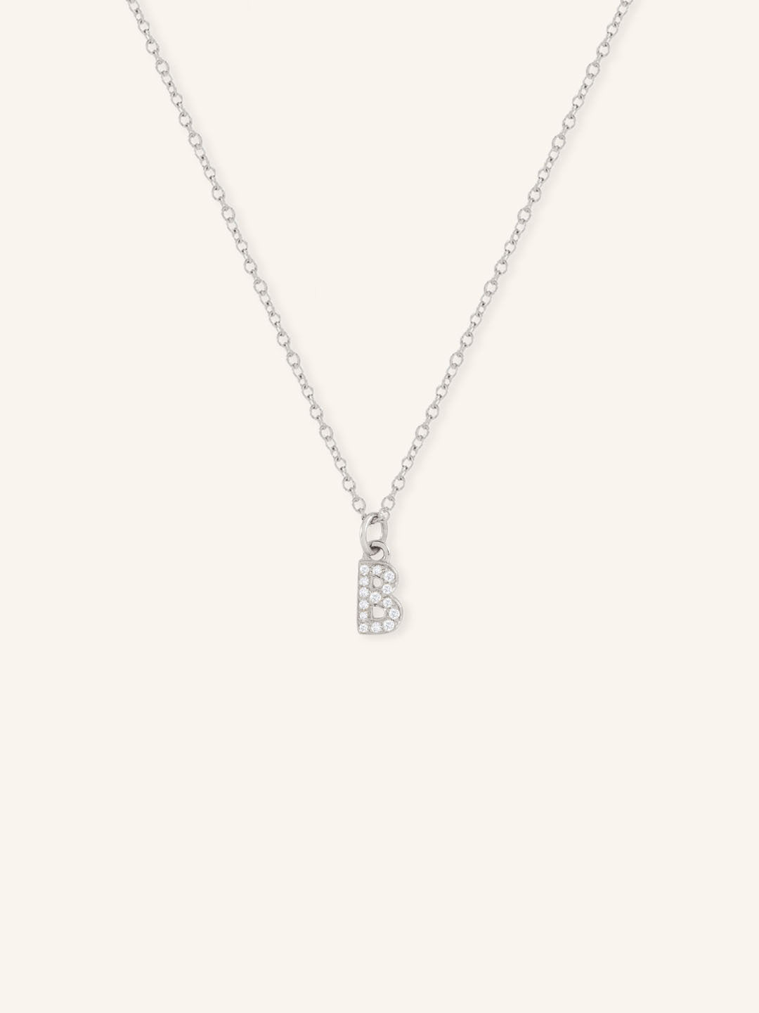 Petite Initial "B" Diamond Necklace