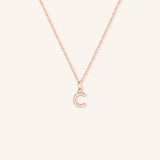 Petite Initial "C" Diamond Necklace