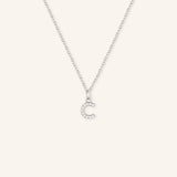 Petite Initial "C" Diamond Necklace