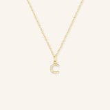 Petite Initial "C" Diamond Necklace