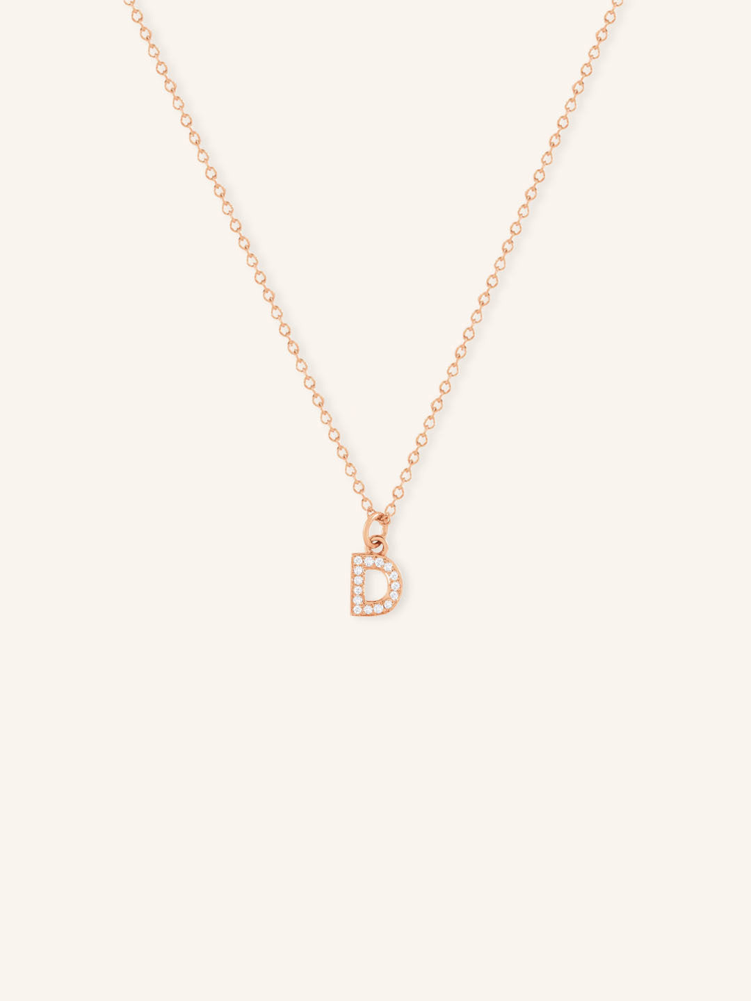 Petite Initial "D" Diamond Necklace