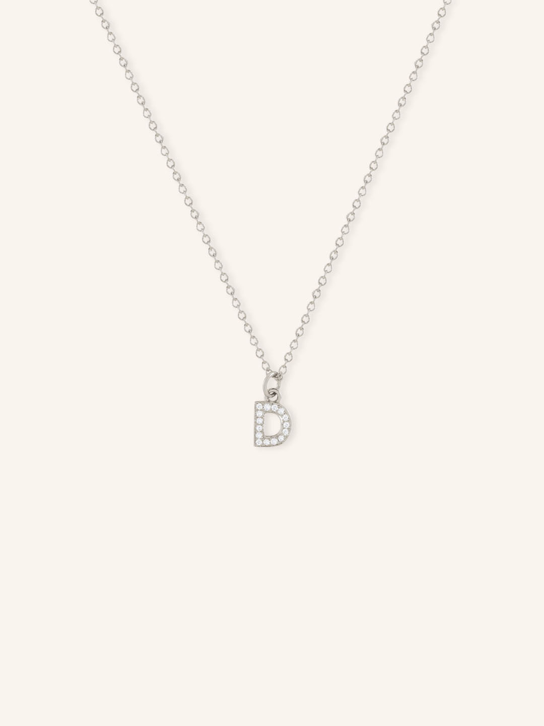 Petite Initial "D" Diamond Necklace