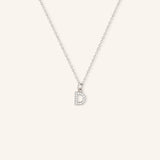 Petite Initial "D" Diamond Necklace