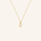 Petite Initial "D" Diamond Necklace