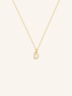 Petite Initial "D" Diamond Necklace