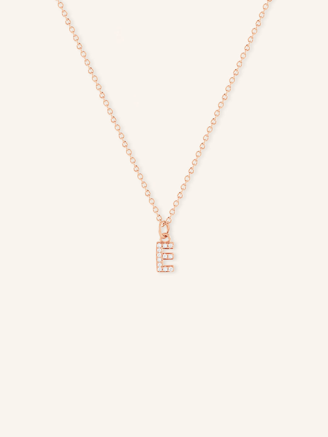 Petite Initial "E" Diamond Necklace