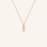 Petite Initial "E" Diamond Necklace