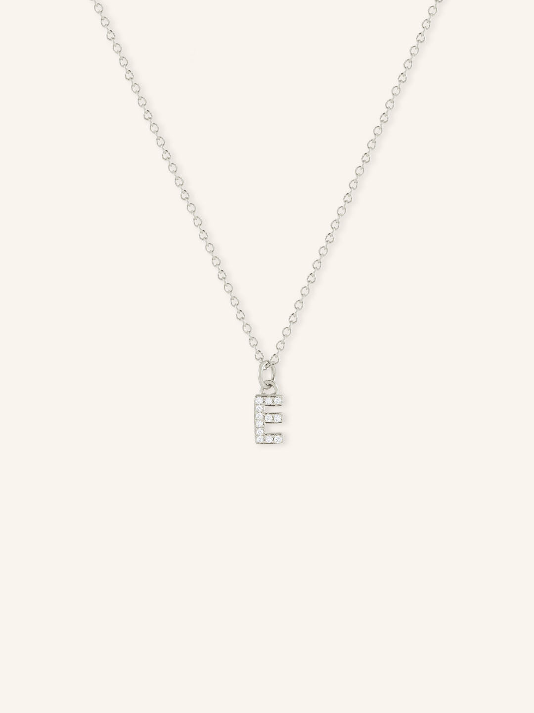 Petite Initial "E" Diamond Necklace