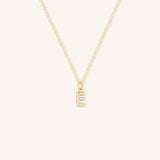 Petite Initial "E" Diamond Necklace