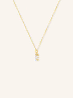 Petite Initial "E" Diamond Necklace