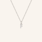 Petite Initial "F" Diamond Necklace