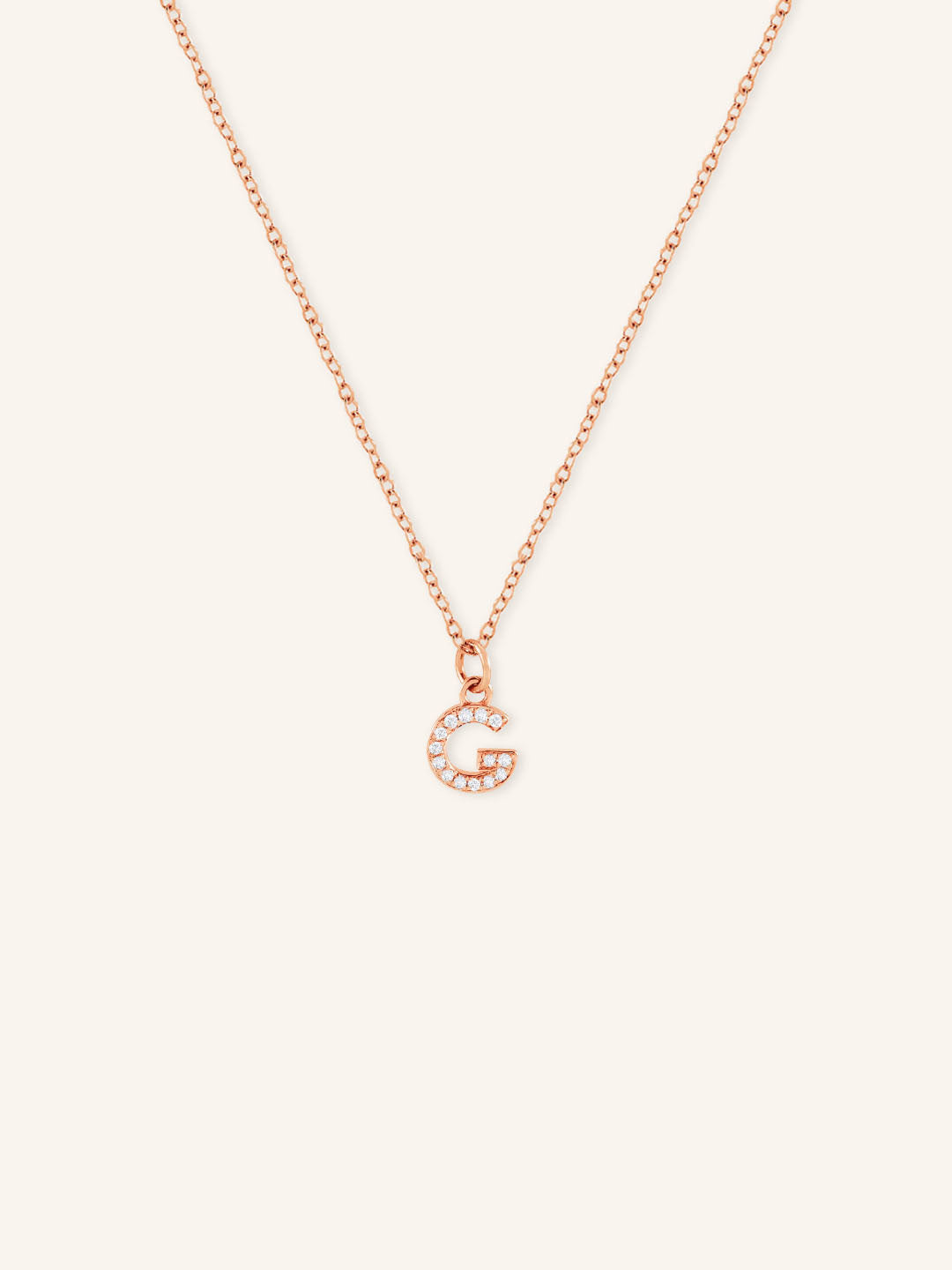 Petite Initial "G" Diamond Necklace