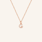 Petite Initial "G" Diamond Necklace