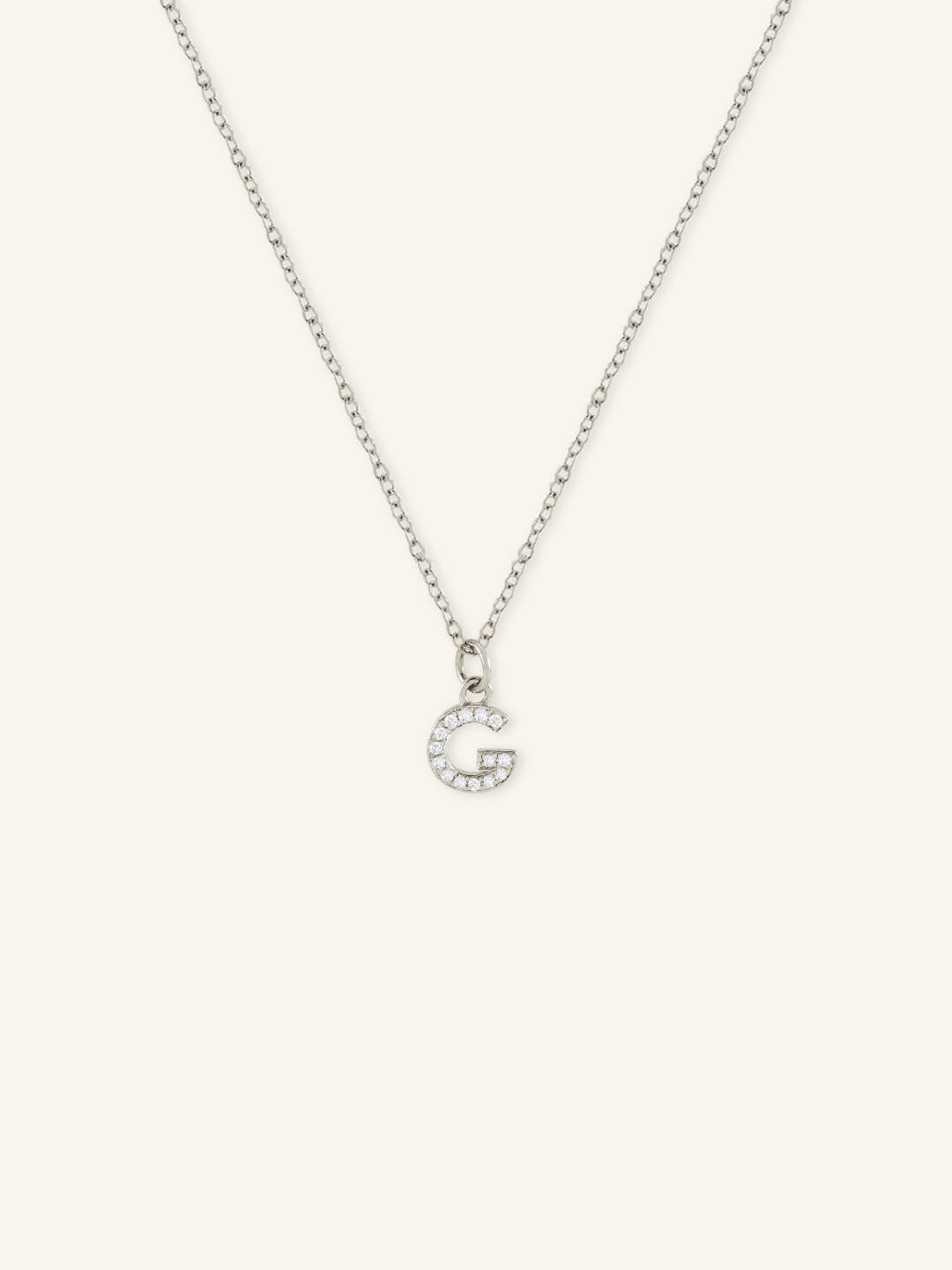 Petite Initial "G" Diamond Necklace