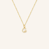 Petite Initial "G" Diamond Necklace