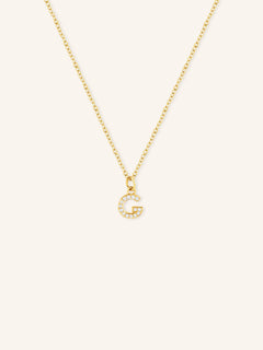 Petite Initial "G" Diamond Necklace