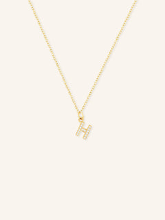 Petite Initial "H" Diamond Necklace