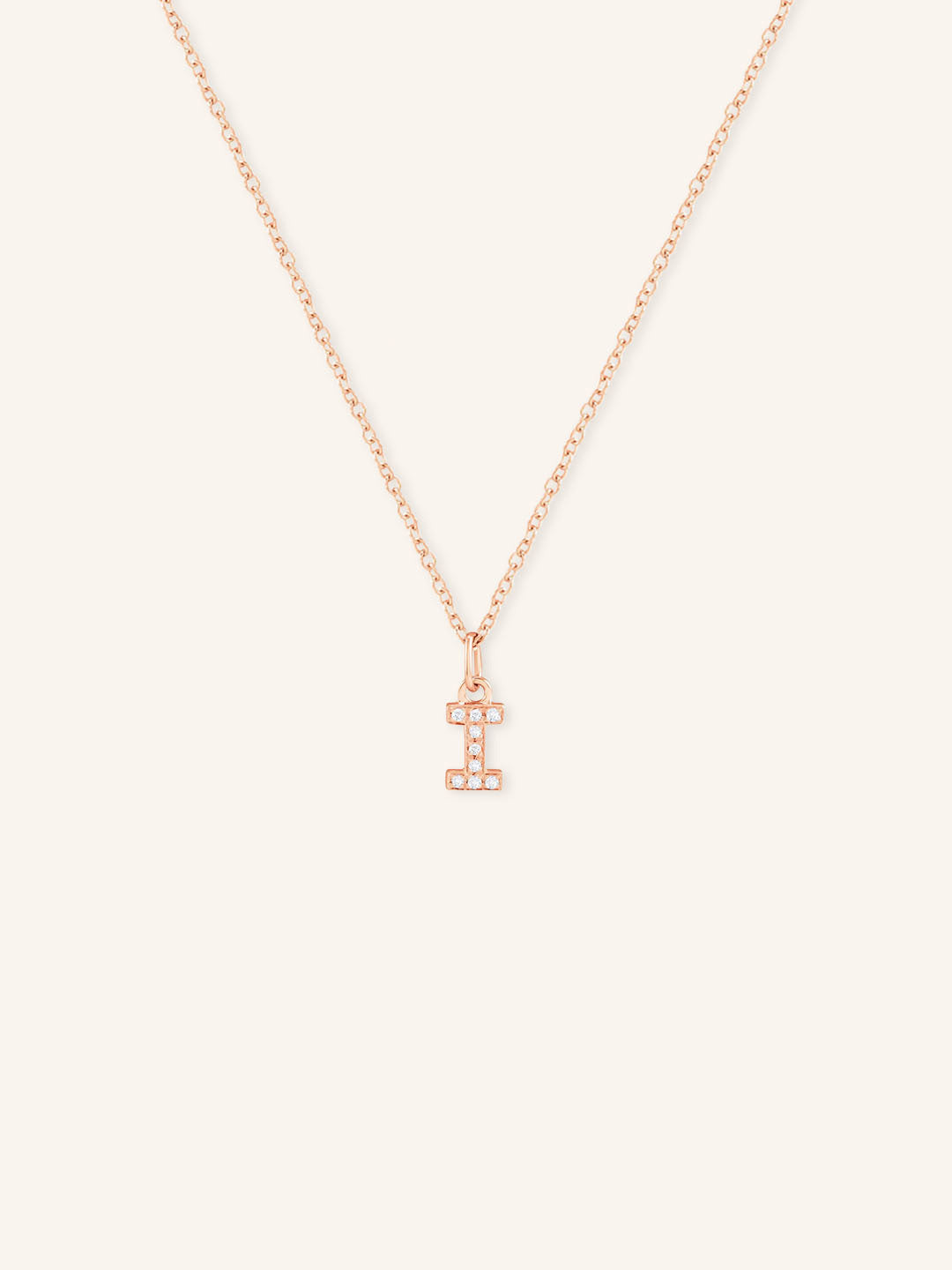 Petite Initial "I" Diamond Necklace