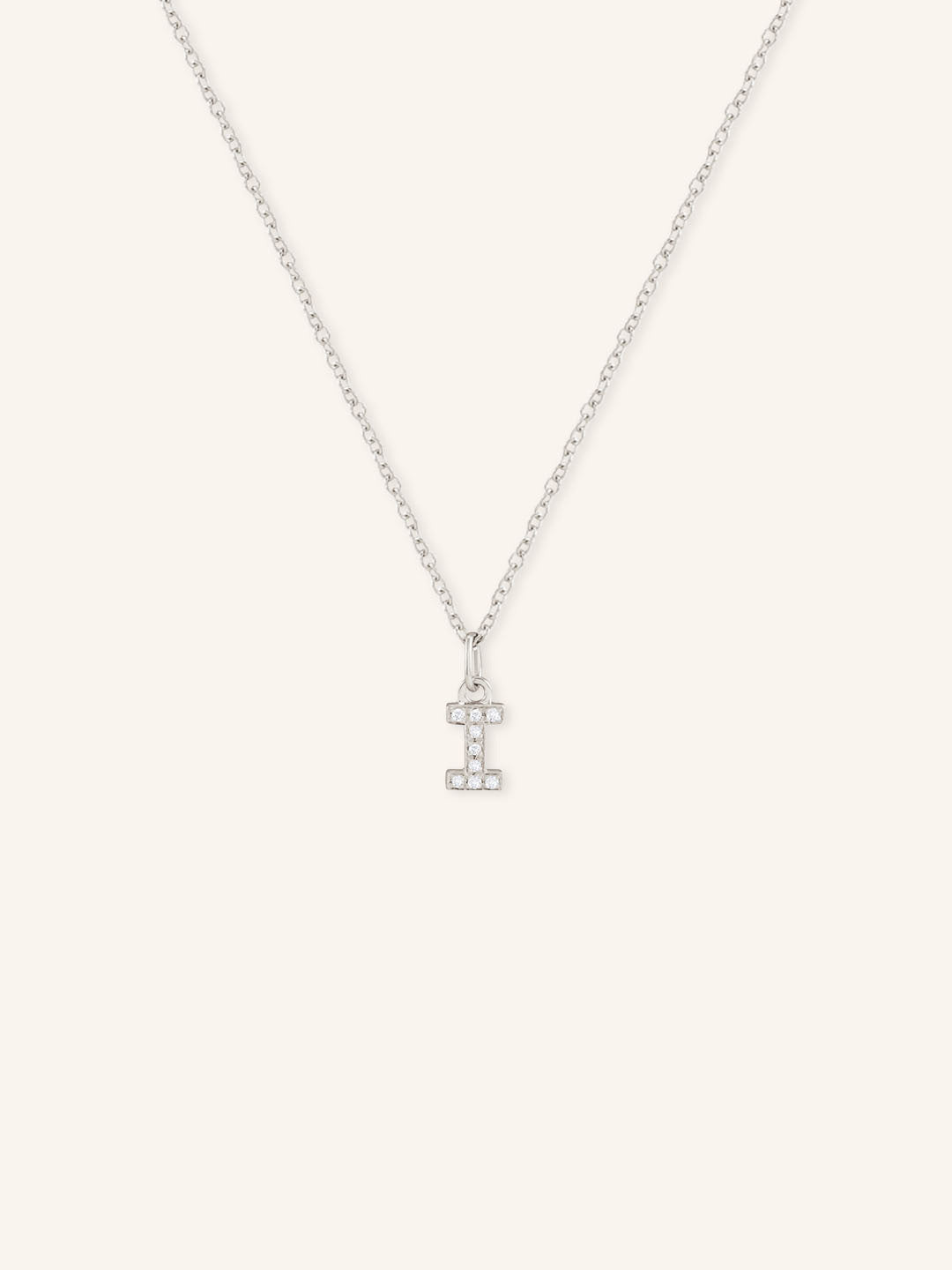 Petite Initial "I" Diamond Necklace