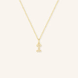 Petite Initial "I" Diamond Necklace