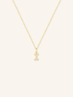 Petite Initial "I" Diamond Necklace