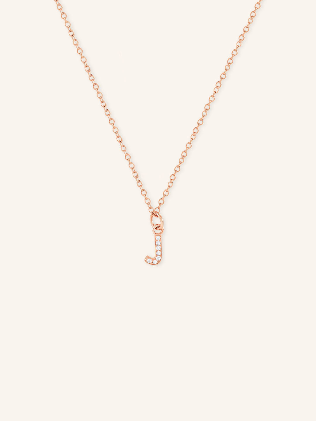 Petite Initial "J" Diamond Necklace