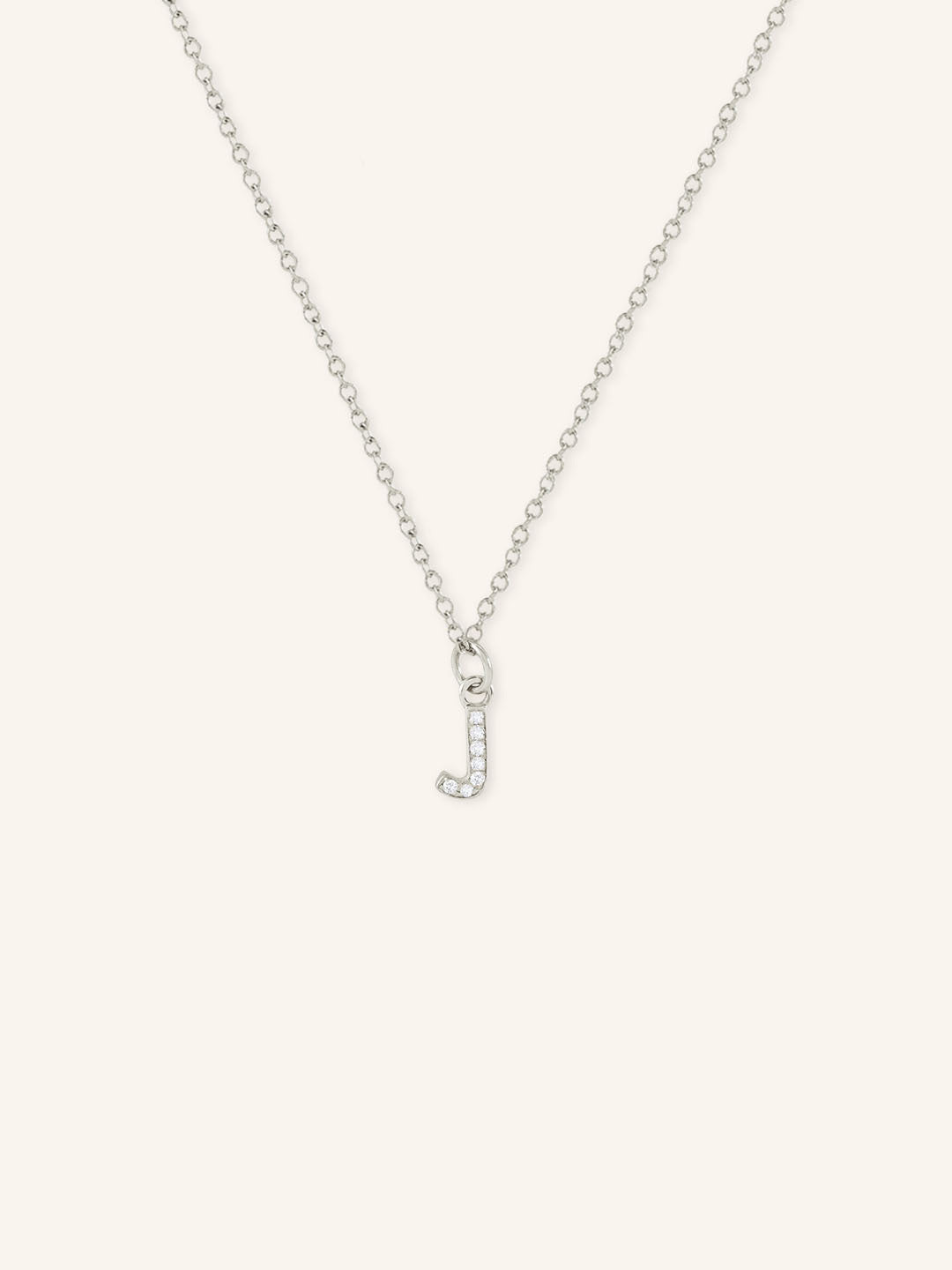 Petite Initial "J" Diamond Necklace